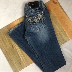Miss Me Boot Size 28 Bling Flowers Distressed